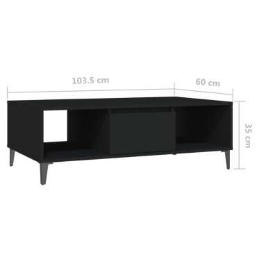 vidaXL Τραπεζάκι Σαλονιού Μαύρο 103,5x60x35cm από Επεξ. Ξύλο 1 τεμ.
