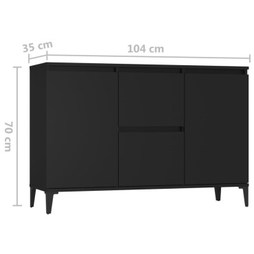 vidaXL Μπουφές Μαύρος 104x35x70cm από Επεξεργασμένο Ξύλο 1 τεμ.