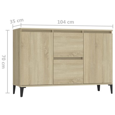 vidaXL Μπουφές Sonoma Δρυς 104x35x70cm από Επεξεργασμένο Ξύλο 1 τεμ.