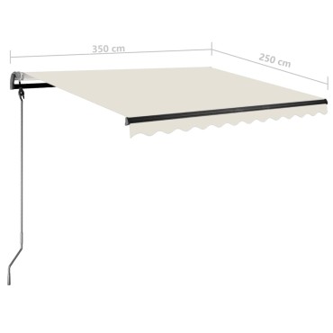 vidaXL Τέντα Αυτόματη Ανεξάρτητη Κρεμ 350 x 250 εκ.
