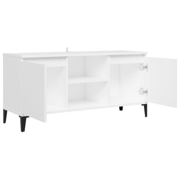 vidaXL Έπιπλο Τηλεόρασης Μεταλ. Λευκό 103,5x35x50cm Μεταλλικά Πόδια
