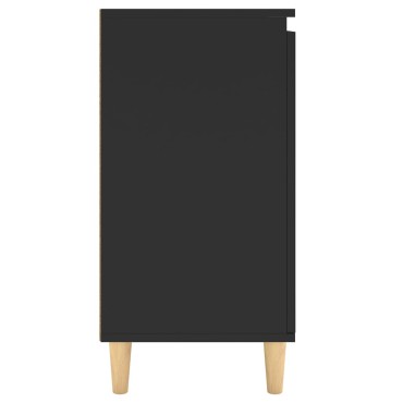 vidaXL Μπουφές Μαύρος 60x35x70cm από Επεξ. Ξύλο με Ξύλινα Πόδια 1 τεμ.