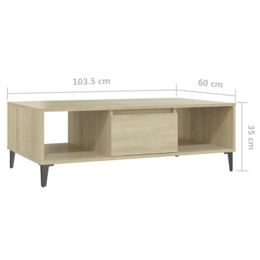 vidaXL Τραπεζάκι Σαλονιού Sonoma Δρυς 103,5x60x35cm από Επεξ. Ξύλο 1 τεμ.