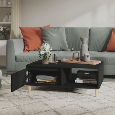 vidaXL Τραπεζάκι Σαλονιού Μαύρο 90x60x35cm από Επεξεργασμένο Ξύλο 1 τεμ.