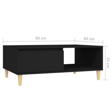 vidaXL Τραπεζάκι Σαλονιού Μαύρο 90x60x35cm από Επεξεργασμένο Ξύλο 1 τεμ.