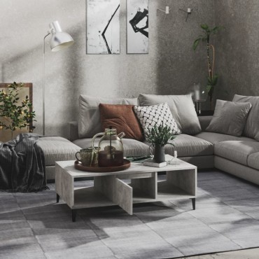vidaXL Τραπεζάκι Σαλονιού Γκρι Σκυροδέματος 103,5x60x35cm Επεξ. Ξύλο 1 τεμ.