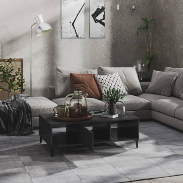 vidaXL Τραπεζάκι Σαλονιού Γυαλιστερό Γκρι 103,5x60x35cm Επεξ. Ξύλο 1 τεμ.
