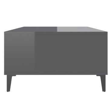 vidaXL Τραπεζάκι Σαλονιού Γυαλιστερό Γκρι 103,5x60x35cm Επεξ. Ξύλο 1 τεμ.