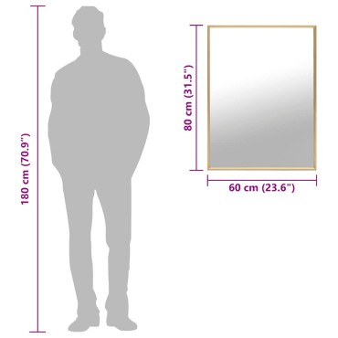 vidaXL Καθρέφτης Χρυσός 80 x 60 εκ.