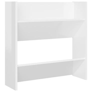 vidaXL Παπουτσοθήκες 4 τεμ. Γυαλ. Λευκό 60x18x60cm Επεξ. Ξύλο