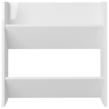 vidaXL Παπουτσοθήκες 4 τεμ. Γυαλ. Λευκό 60x18x60cm Επεξ. Ξύλο