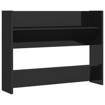 vidaXL Παπουτσοθήκες Τοίχου 2 τεμ. Γυαλ. Μαύρο 80x18x60cm Επεξ. Ξύλο