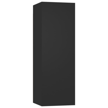 vidaXL Έπιπλα Τηλεόρασης 4 τεμ. Μαύρα 30,5x30x90cm Επεξ. Ξύλο
