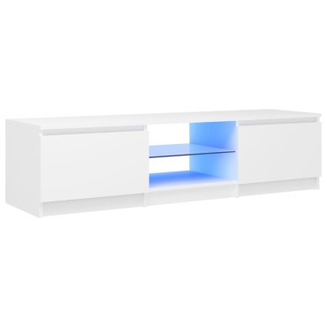 vidaXL Έπιπλο Τηλεόρασης με LED Λευκό 140x40x35,5cm