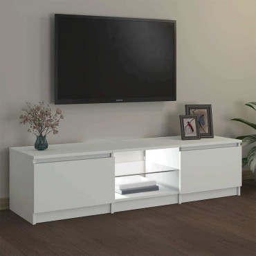 vidaXL Έπιπλο Τηλεόρασης με LED Λευκό 140x40x36cm