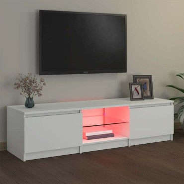 vidaXL Έπιπλο Τηλεόρασης με LED Λευκό 140x40x36cm