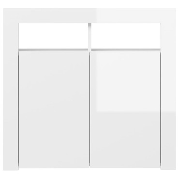 vidaXL Ντουλάπι με LED Γυαλιστερό Λευκό 80x35x75cm 1 τεμ.