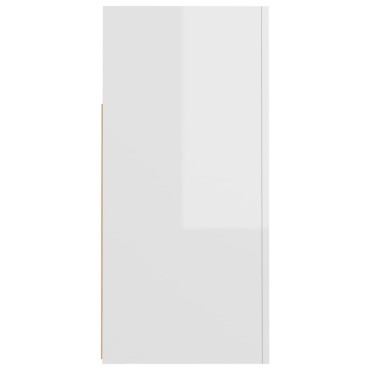 vidaXL Ντουλάπι με LED Γυαλιστερό Λευκό 80x35x75cm 1 τεμ.