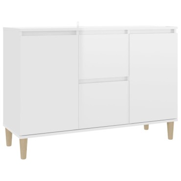 vidaXL Μπουφές Γυαλιστερή Λευκή 101x35x70cm από Επεξεργασμένο Ξύλο 1 τεμ.