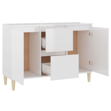vidaXL Μπουφές Γυαλιστερή Λευκή 101x35x70cm από Επεξεργασμένο Ξύλο 1 τεμ.