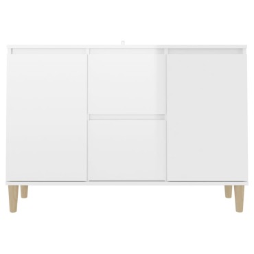 vidaXL Μπουφές Γυαλιστερή Λευκή 101x35x70cm από Επεξεργασμένο Ξύλο 1 τεμ.