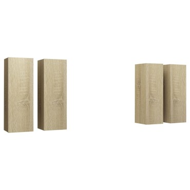 vidaXL Έπιπλα Τηλεόρασης 4 τεμ. Sonoma Δρυς 30,5x30x90cm Επεξ. Ξύλο