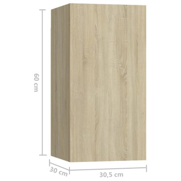 vidaXL Έπιπλα Τηλεόρασης 7 τεμ. Sonoma Δρυς 30,5x30x60cm Επεξ. Ξύλο
