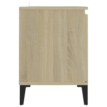 vidaXL Έπιπλο Τηλεόρασης Καπνιστή Δρυς 103,5x35x50cm Μεταλλικά Πόδια