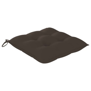 vidaXL Καρέκλες Κήπου 2 τεμ. από Μασίφ Ξύλο Teak με Taupe Μαξιλάρια 58x60x90cm