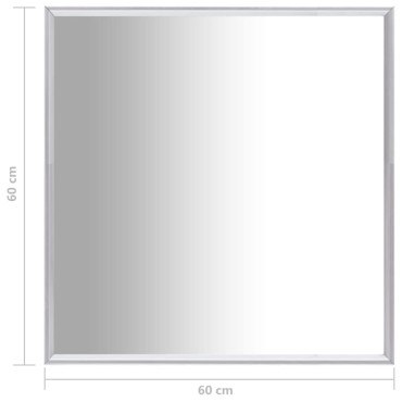 vidaXL Καθρέφτης Ασημένιος 60 x 60 εκ.