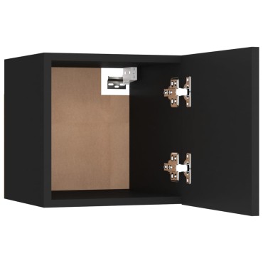 vidaXL Έπιπλα Τηλεόρασης Κρ. 2 τεμ. Μαύρα 30,5x30x30cm από Επεξ. Ξύλο