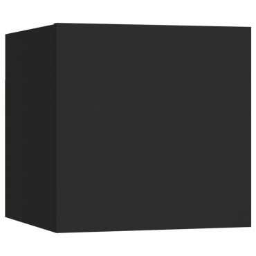 vidaXL Έπιπλα Τηλεόρασης Κρ. 2 τεμ. Μαύρα 30,5x30x30cm από Επεξ. Ξύλο