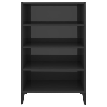vidaXL Ραφιέρα Γυαλιστερή Γκρι 57x35x90cm από Επεξ. Ξύλο 1 τεμ.