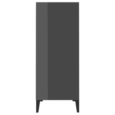 vidaXL Ραφιέρα Γυαλιστερή Γκρι 57x35x90cm από Επεξ. Ξύλο 1 τεμ.