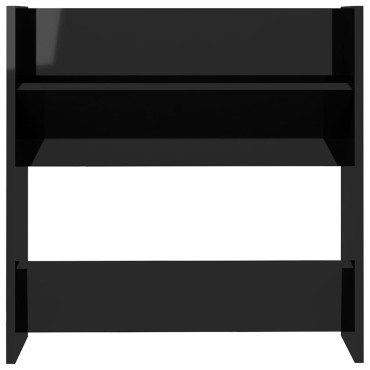 vidaXL Παπουτσοθήκες Τοίχου 2 τεμ. Γυαλ. Μαύρο 60x18x60cm Επεξ. Ξύλο