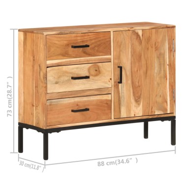 vidaXL Ντουλάπι με Συρτάρια 88x30x73cm από Μασίφ Ξύλο Ακακίας 1 τεμ.