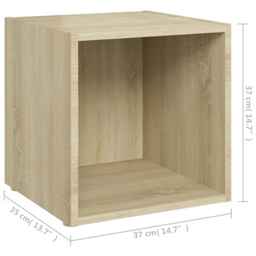 vidaXL Έπιπλα Τηλεόρασης 4 τεμ. Sonoma Δρυς 37x35x37cm Επεξ. Ξύλο