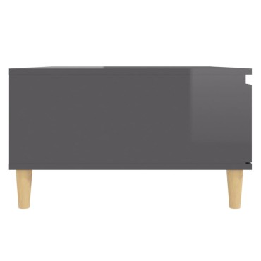 vidaXL Τραπεζάκι Σαλονιού Γυαλιστερό Γκρι 90x60x35cm Επεξ. Ξύλο 1 τεμ.