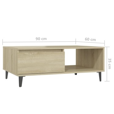 vidaXL Τραπεζάκι Σαλονιού Sonoma Δρυς 90x60x35cm Επεξεργασμένο Ξύλο 1 τεμ.
