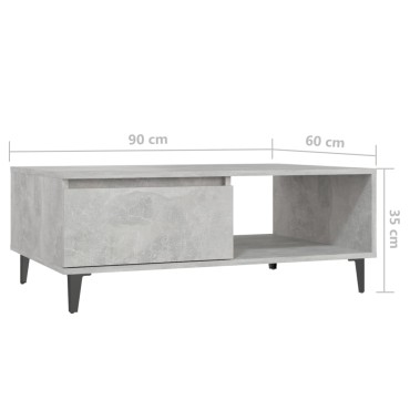 vidaXL Τραπεζάκι Σαλονιού Γκρι Σκυρ. 90x60x35cm Επεξεργασμένο Ξύλο 1 τεμ.