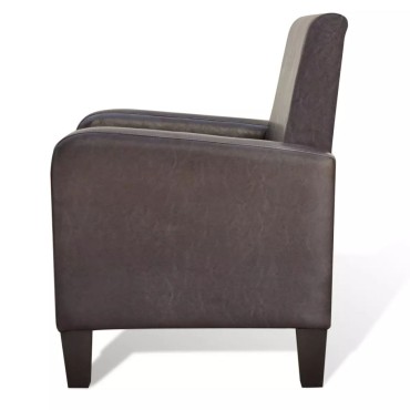 vidaXL Πολυθρόνα Καφέ από Συνθετικό Δέρμα 61x60x79,5cm 1 τεμ.