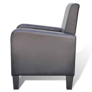 vidaXL Πολυθρόνα Μαύρη από Συνθετικό Δέρμα 61x60x79,5cm 1 τεμ.