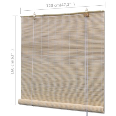vidaXL Στόρια Σκίασης 2 Τεμαχίων 120 x 160 εκ. από Φυσικό Μπαμπού