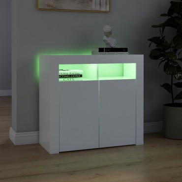 vidaXL Ντουλάπι με LED Λευκό 80x35x75cm 1 τεμ.