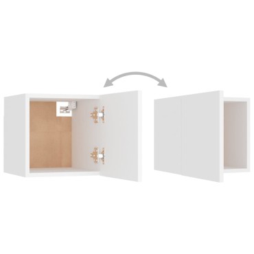 vidaXL Κομοδίνα 2 τεμ. Λευκά 30,5x30x30cm από Επεξ. Ξύλο