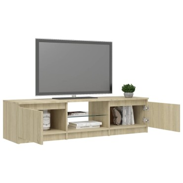 vidaXL Έπιπλο Τηλεόρασης με LED Sonoma Δρυς 140x40x36cm