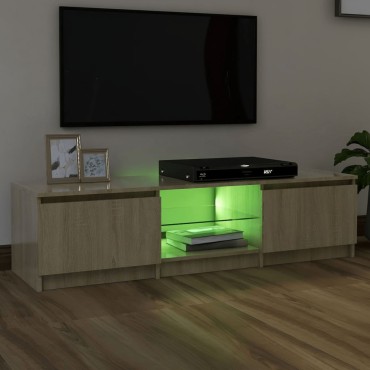 vidaXL Έπιπλο Τηλεόρασης με LED Sonoma Δρυς 140x40x36cm
