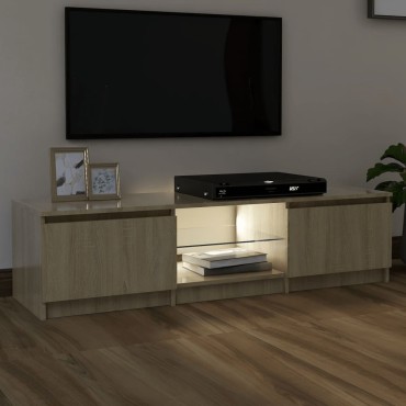 vidaXL Έπιπλο Τηλεόρασης με LED Sonoma Δρυς 140x40x36cm