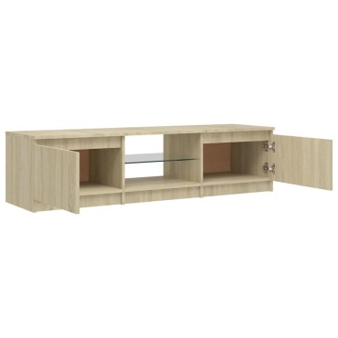 vidaXL Έπιπλο Τηλεόρασης με LED Sonoma Δρυς 140x40x36cm