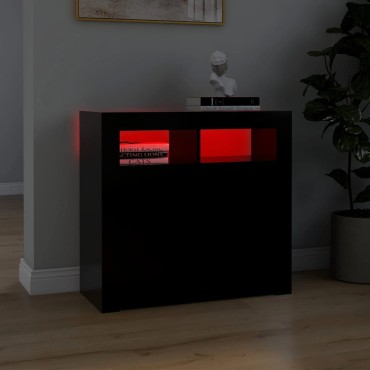 vidaXL Ντουλάπι με LED Μαύρο 80x35x75cm 1 τεμ.